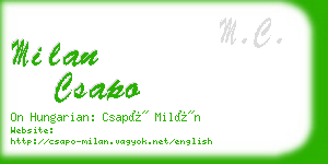 milan csapo business card